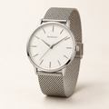 Serahcore Voyager Arctic men’s watch in White / Silver, complete three-quarter studio view with Serahcore wordmark.